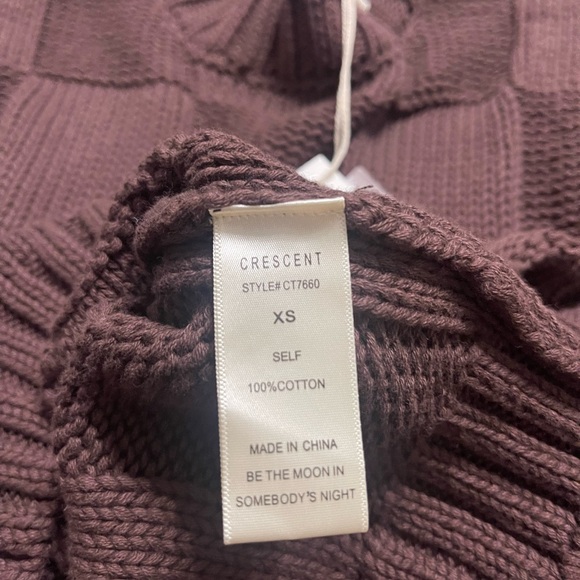 NWT Crescent Brown Basket Weave Sweater Vest Wmn Size XS - Picture 6 of 6